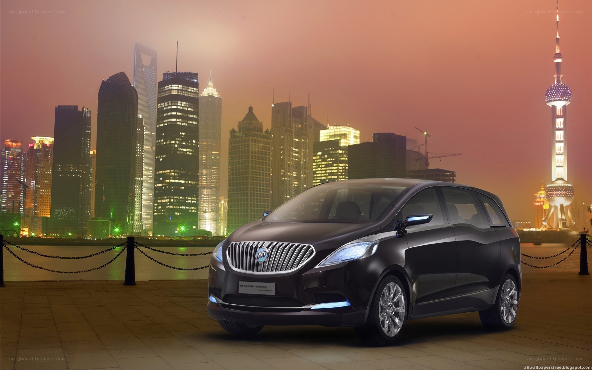 Buick concept car at night