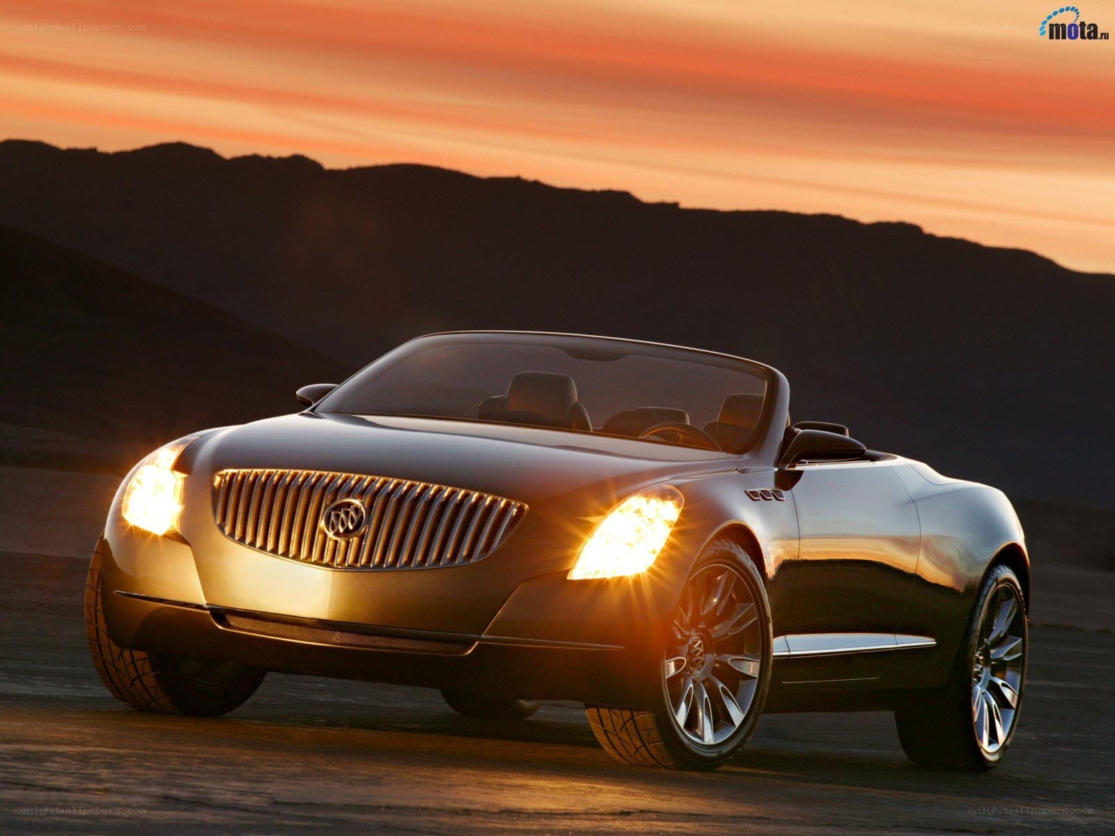 Buick concept car at sunset