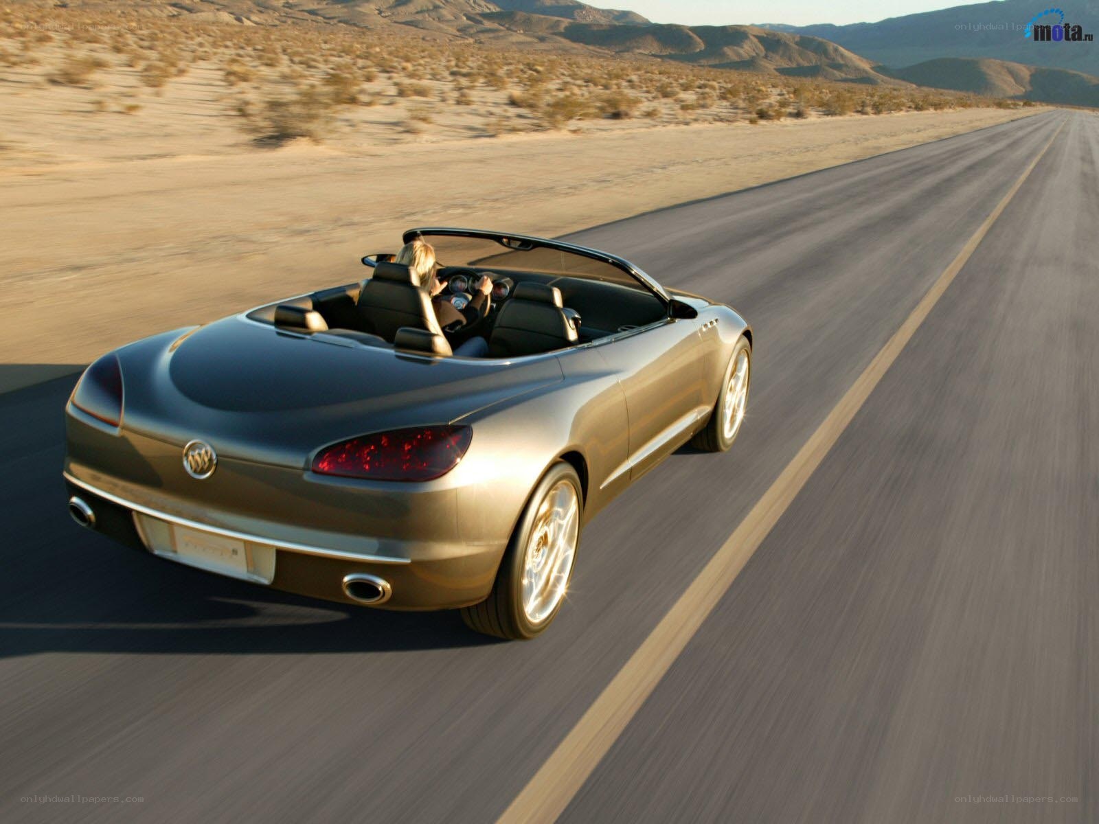 Buick concept car on desert road