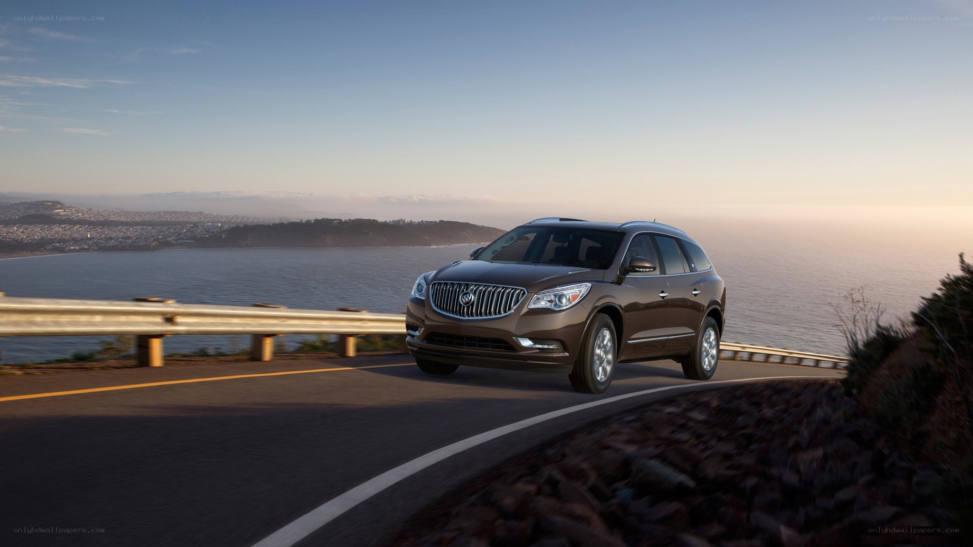 Buick Enclave on coastal road