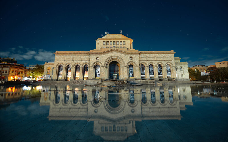 Building at Night — Blue, Serene, Photograph