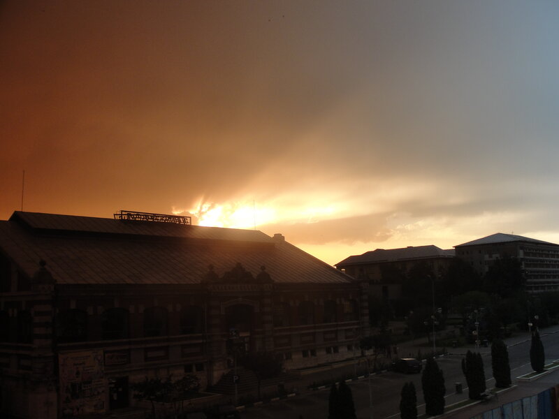 Building at Sunset