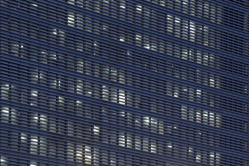 Building Facade with Windows — Blue