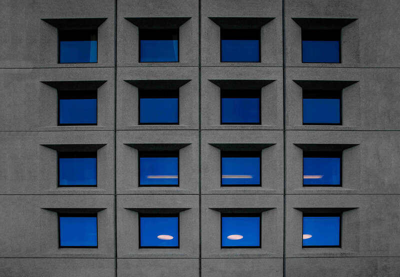 Building Facade with Windows — Gray