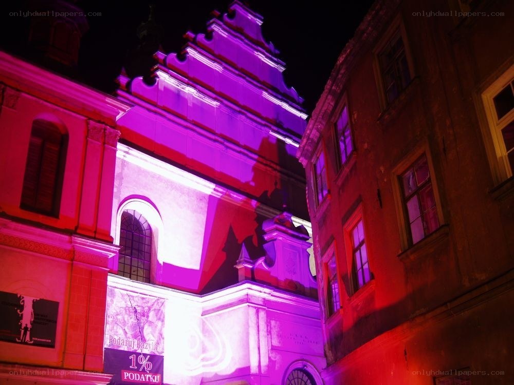 building illuminated at night