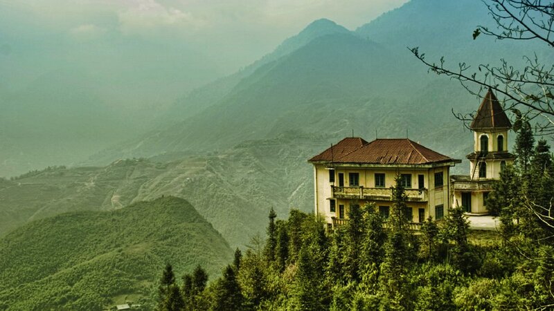 Building on Mountain Slope