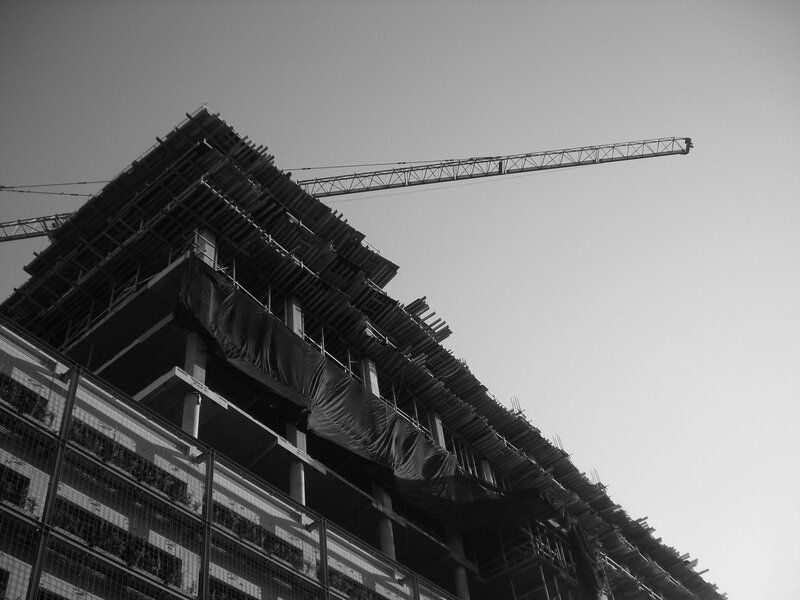 Building under Construction — Black, Dramatic