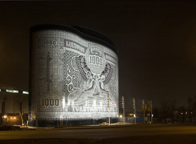 Building with Banknote Projection