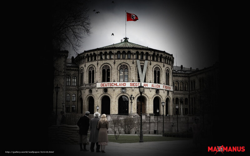 Building with Flag and Banner