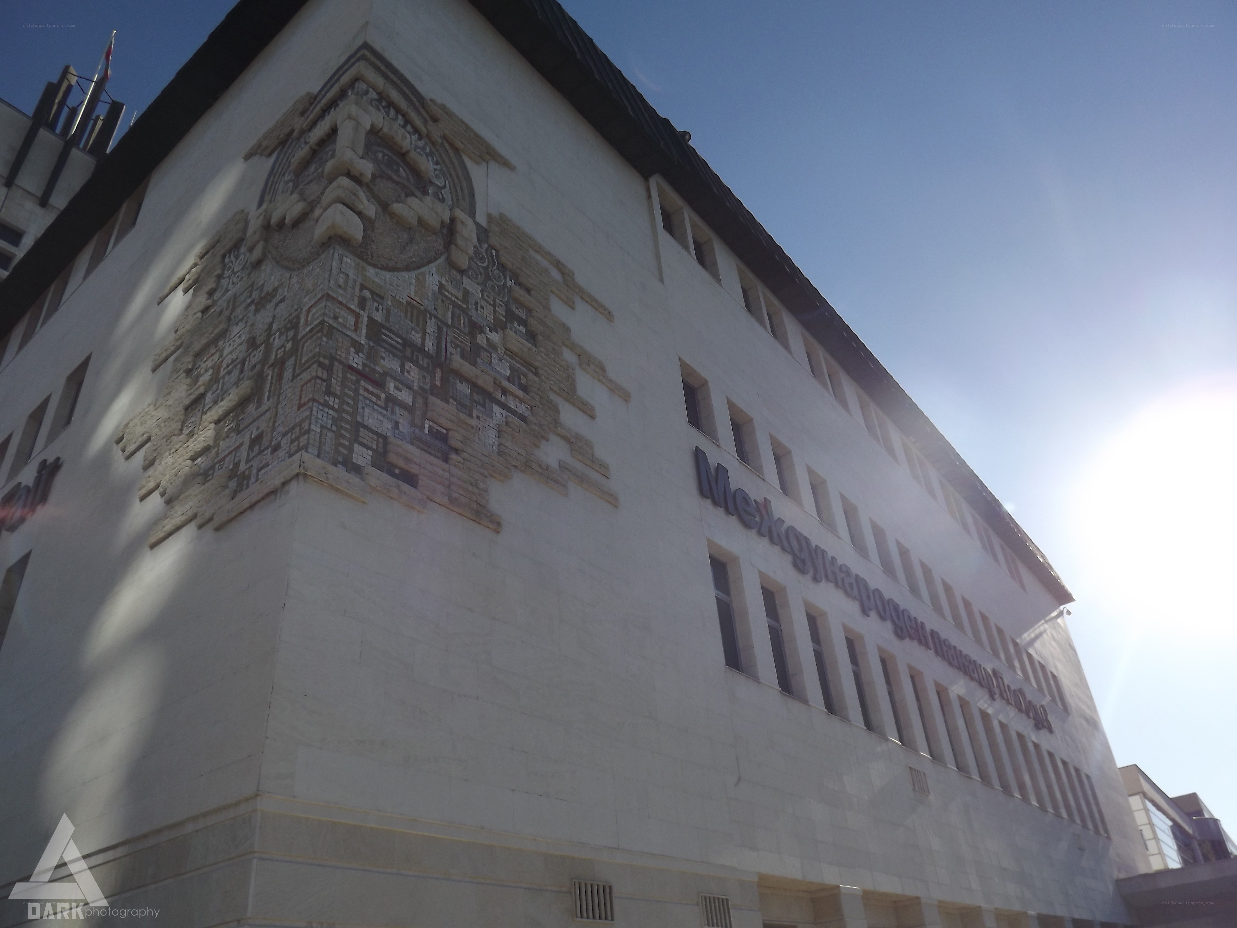 building with mosaic artwork