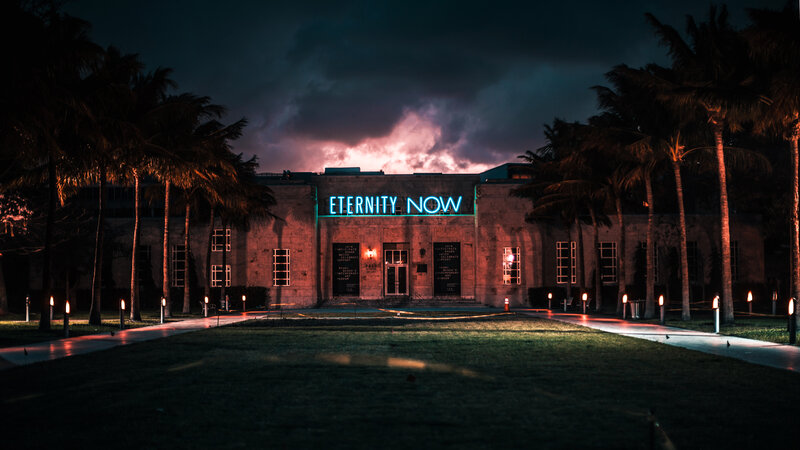 Building with Neon Sign
