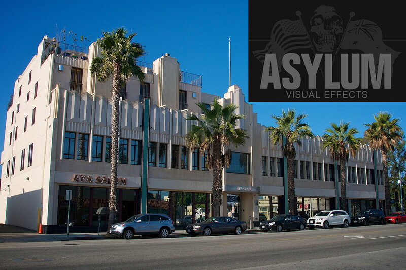 Building with Palm Trees
