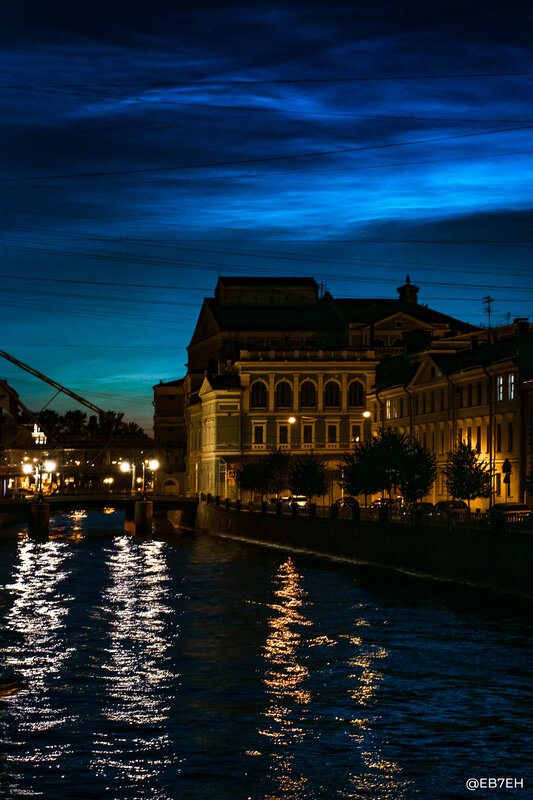 Buildings Along River at Night