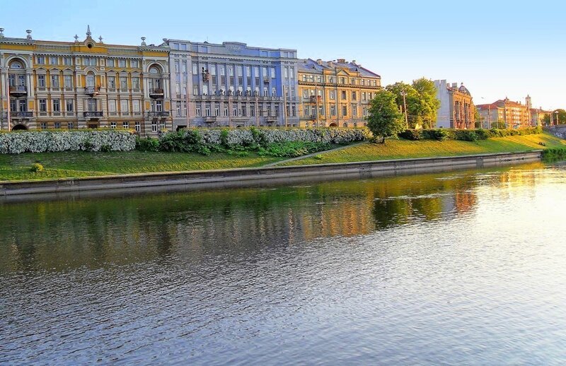 Buildings Along Riverbank