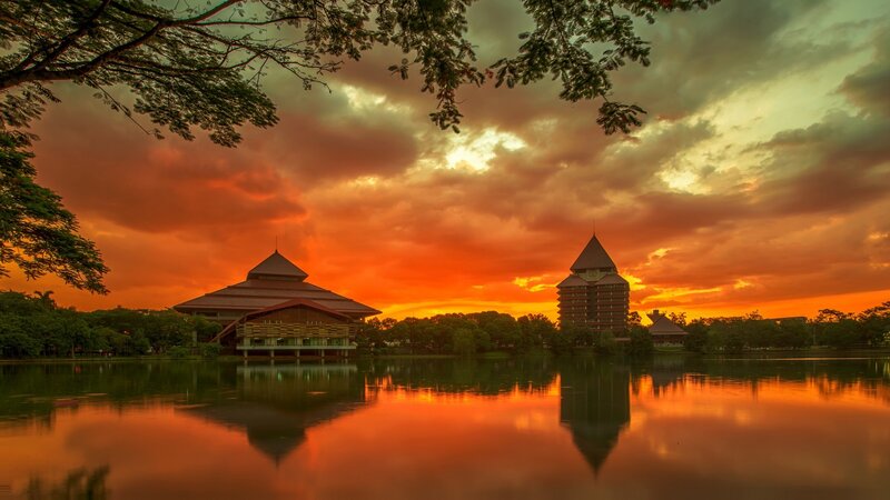 Buildings at Sunset — Orange, Dramatic