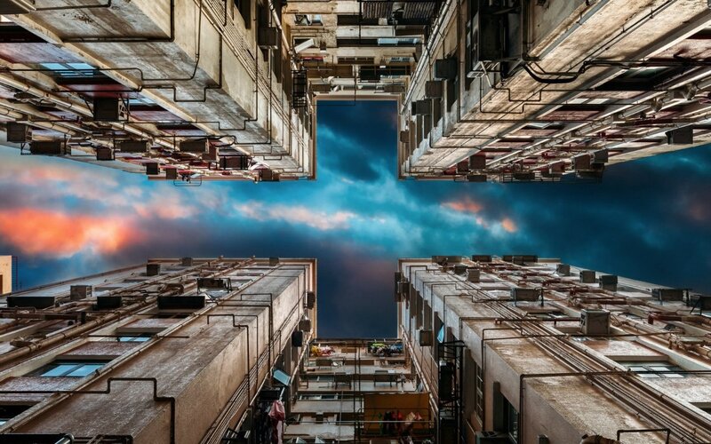 Buildings Framing Sky