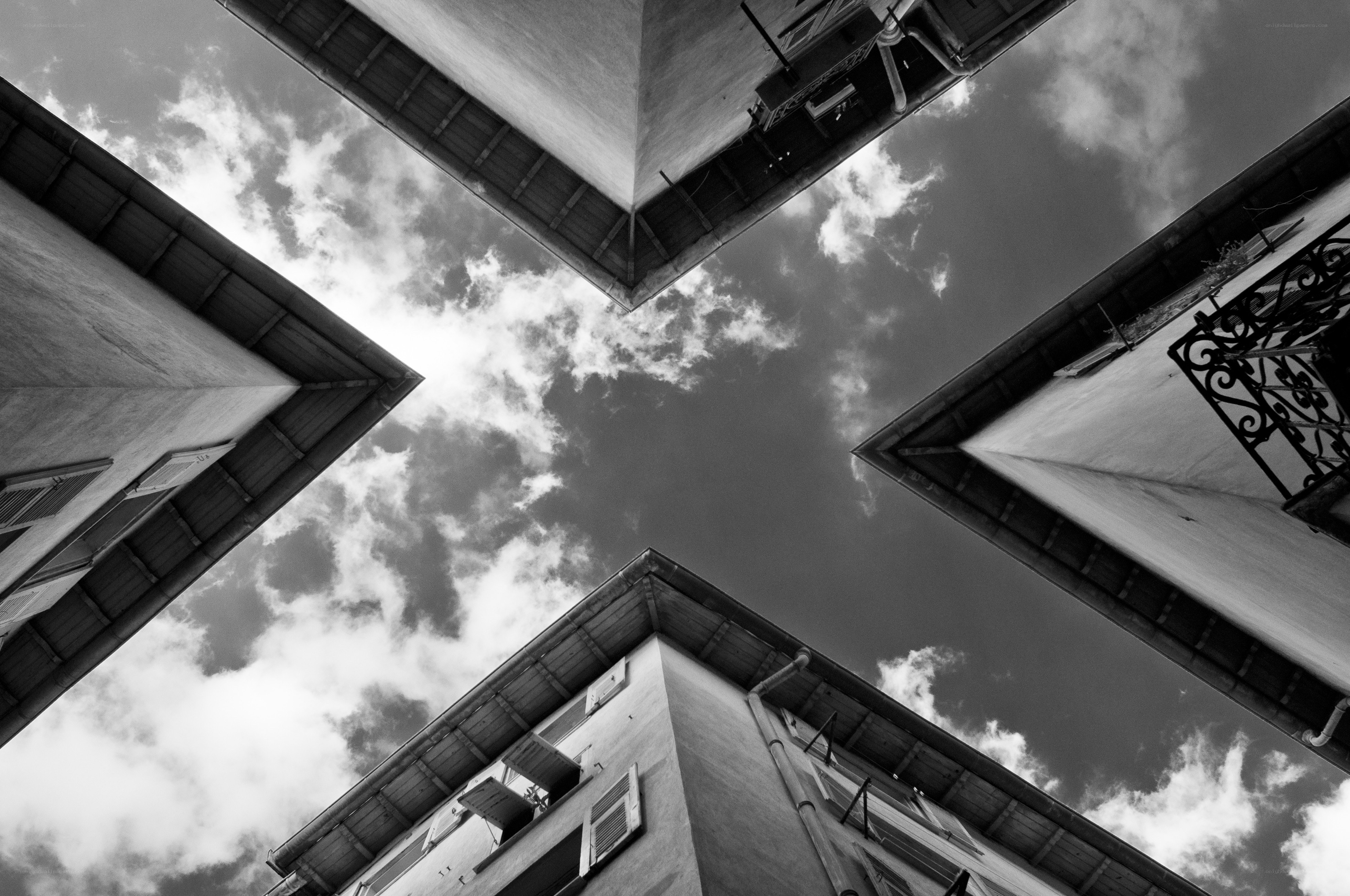 buildings framing the sky