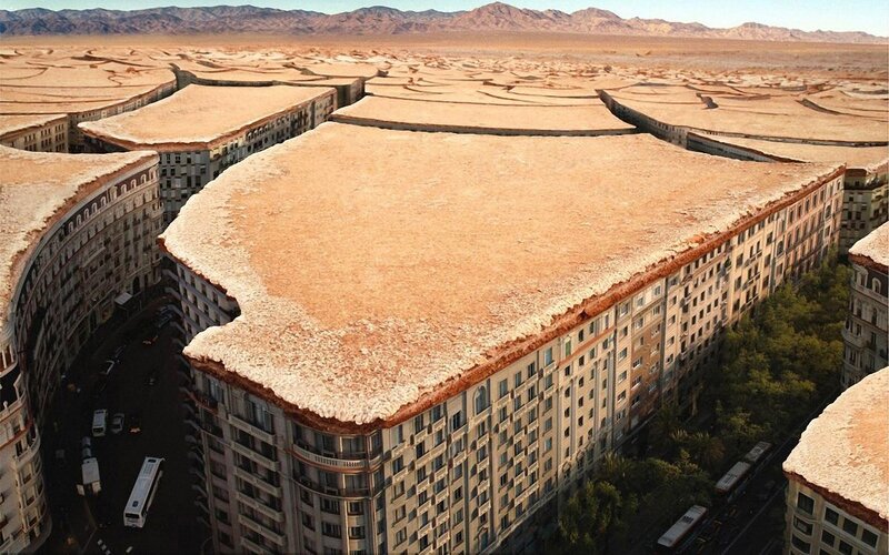 Buildings in Desert — Brown