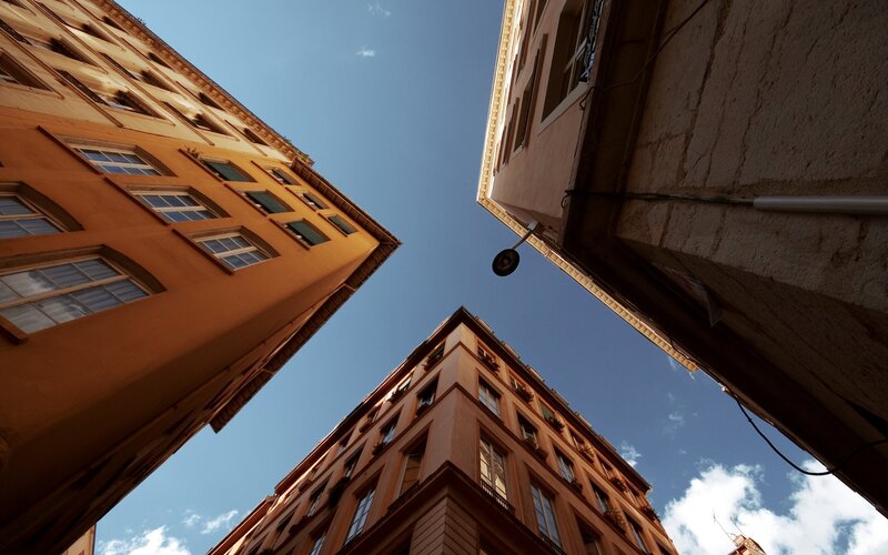 Buildings in Narrow Alley
