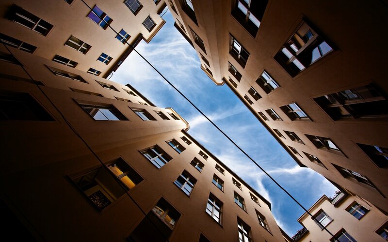 Buildings Surrounding Courtyard