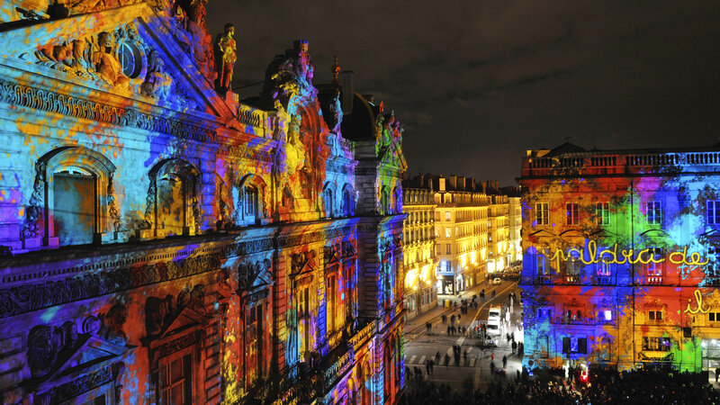 Buildings with Light Show