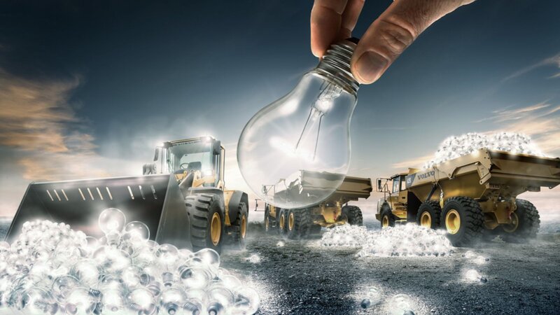 Bulb in construction scene