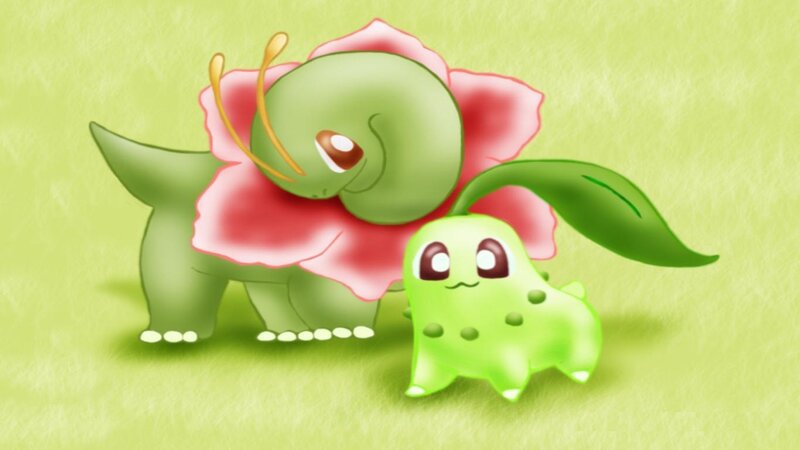 Bulbasaur and Chikorita together