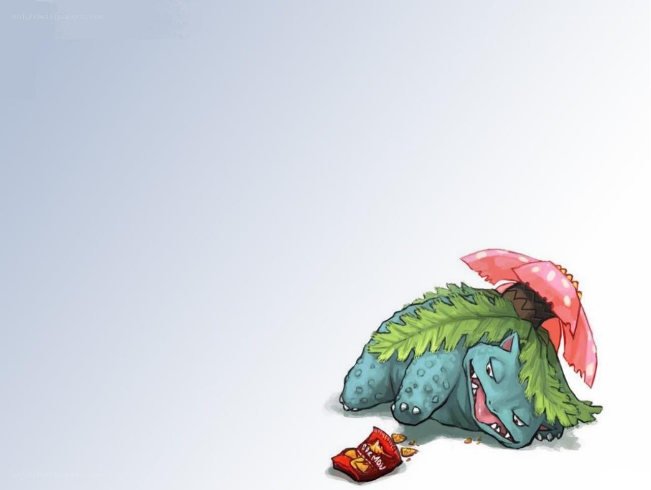 Bulbasaur eating chips