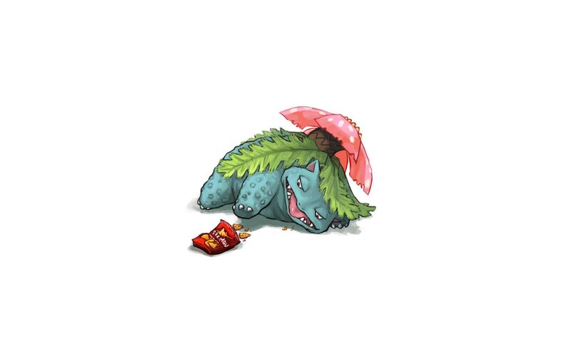 Bulbasaur Eating Chips — Green