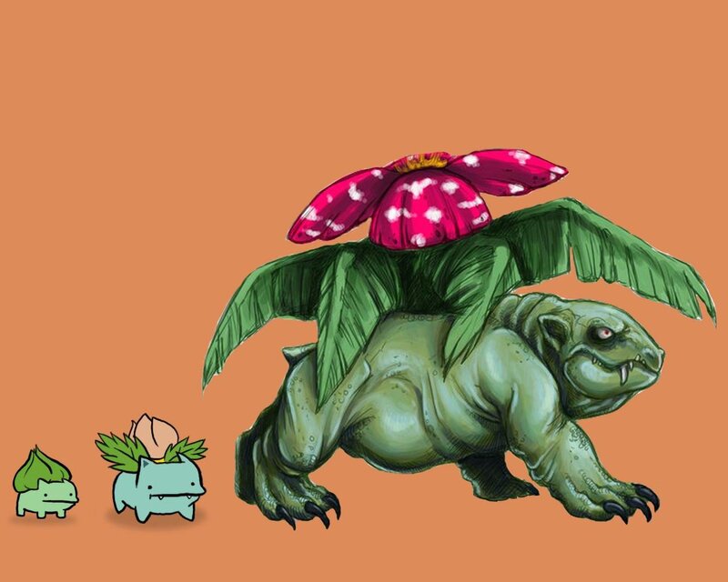 Bulbasaur Evolution Line — Green, Playful