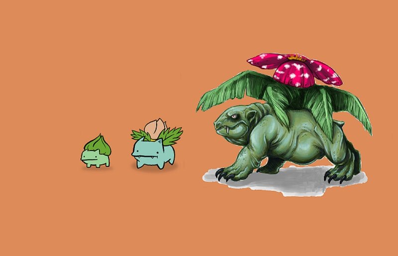 Bulbasaur Evolution — Orange, Playful