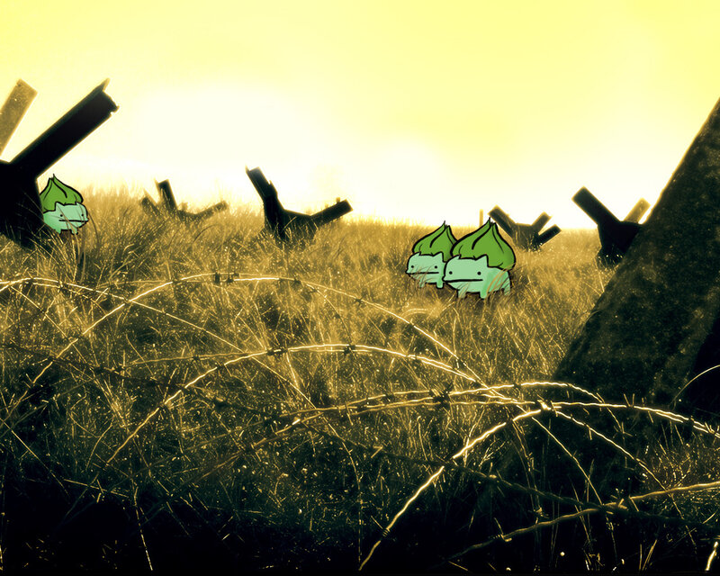 Bulbasaur in a Field — Yellow, Dramatic