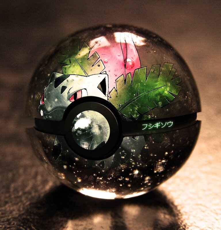 Bulbasaur in a Poké Ball — Green, Dramatic