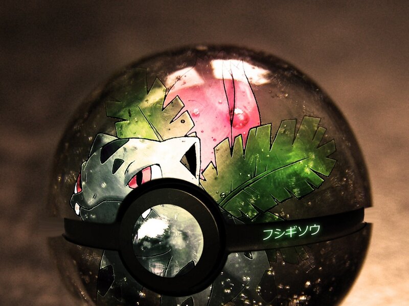 Bulbasaur in a Poké Ball — Green