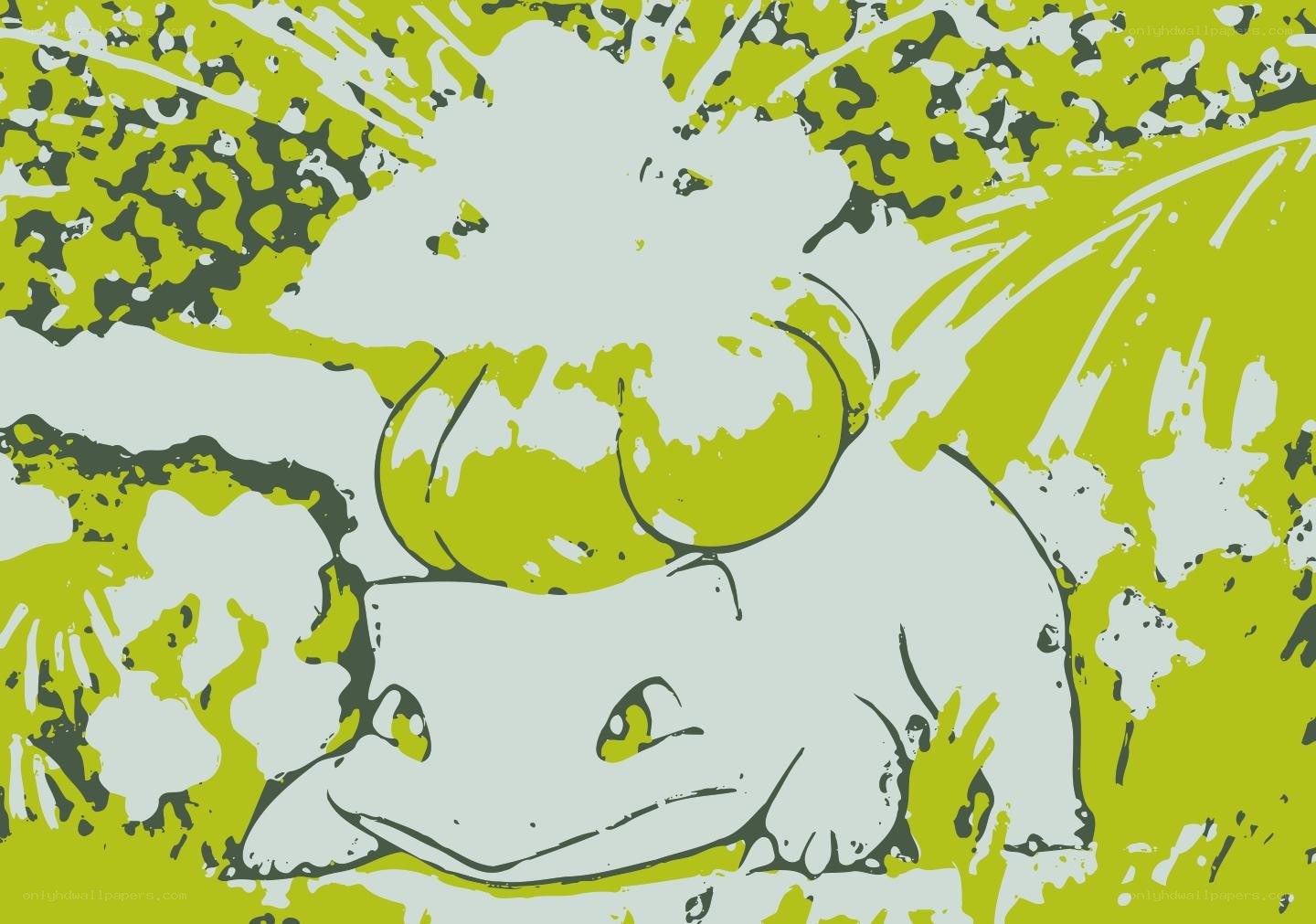 Bulbasaur in a stylized illustration