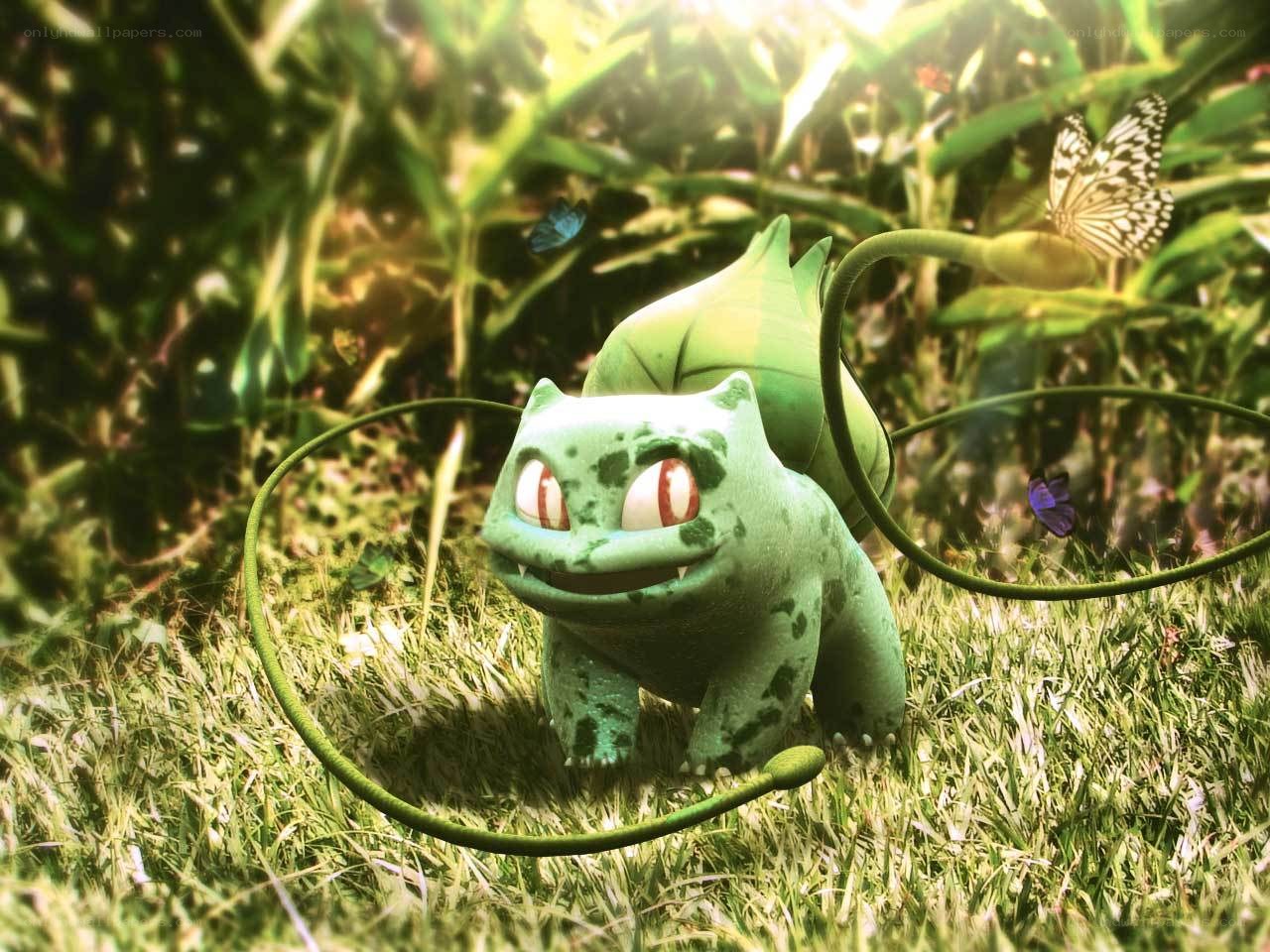 Bulbasaur in a sunlit forest