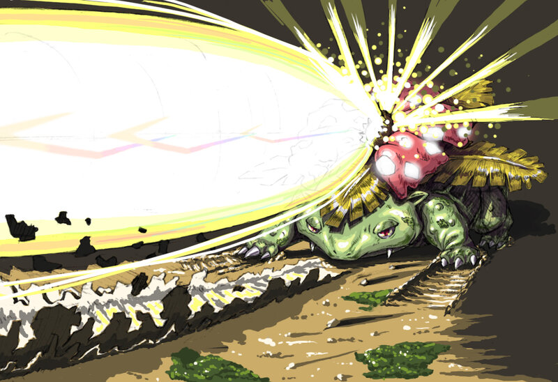 Bulbasaur using energy attack