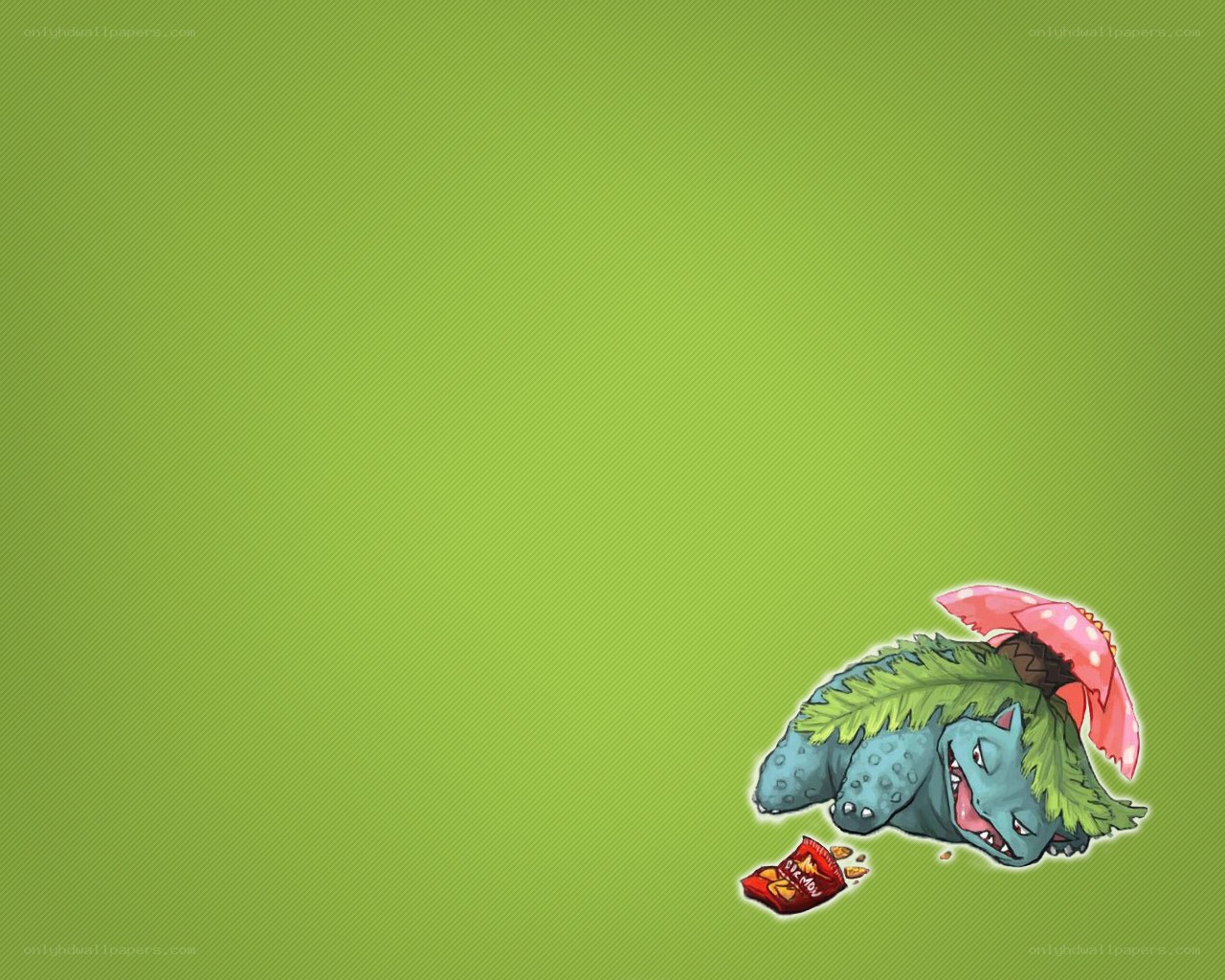 Bulbasaur with snacks
