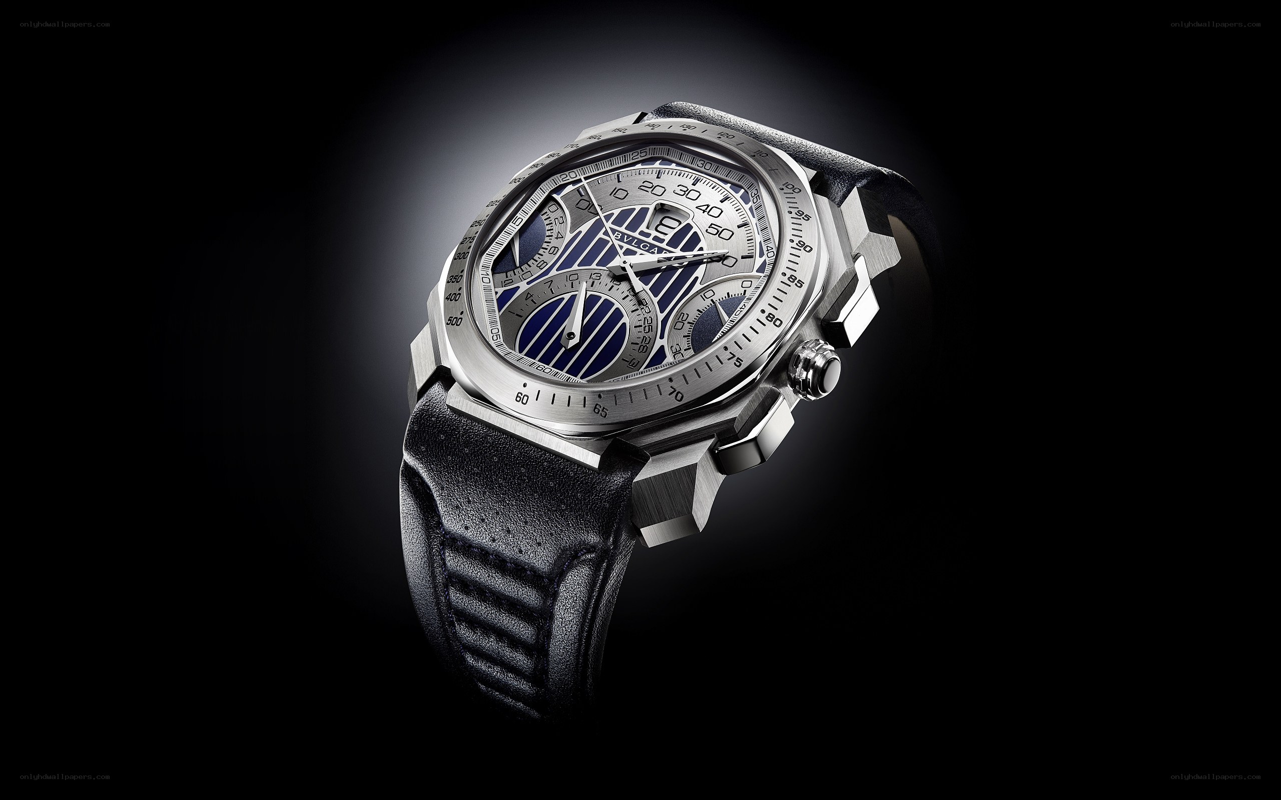 Bulgari watch with blue dial