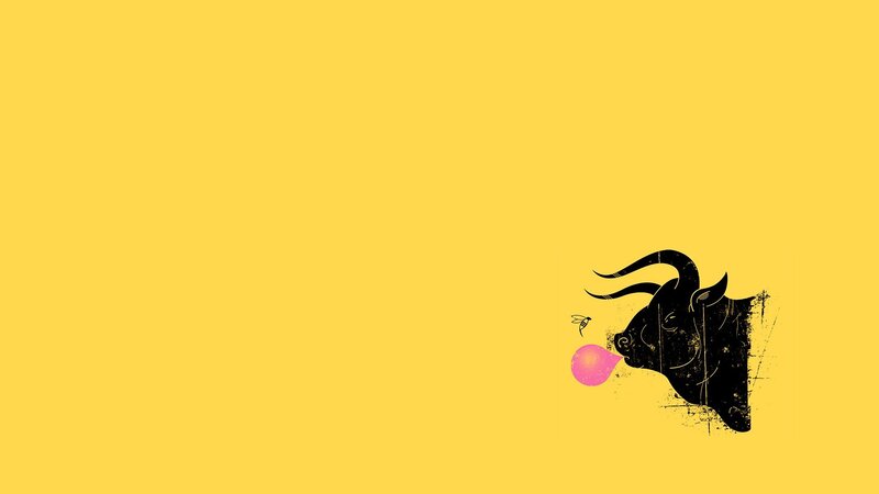 bull blowing bubble gum