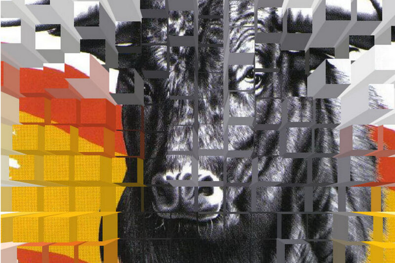 Bull Face in Grid