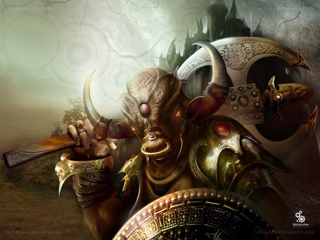 Bull-headed warrior with axe