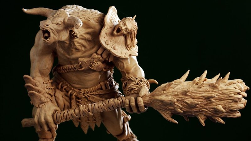 Bull-headed warrior with spiked club