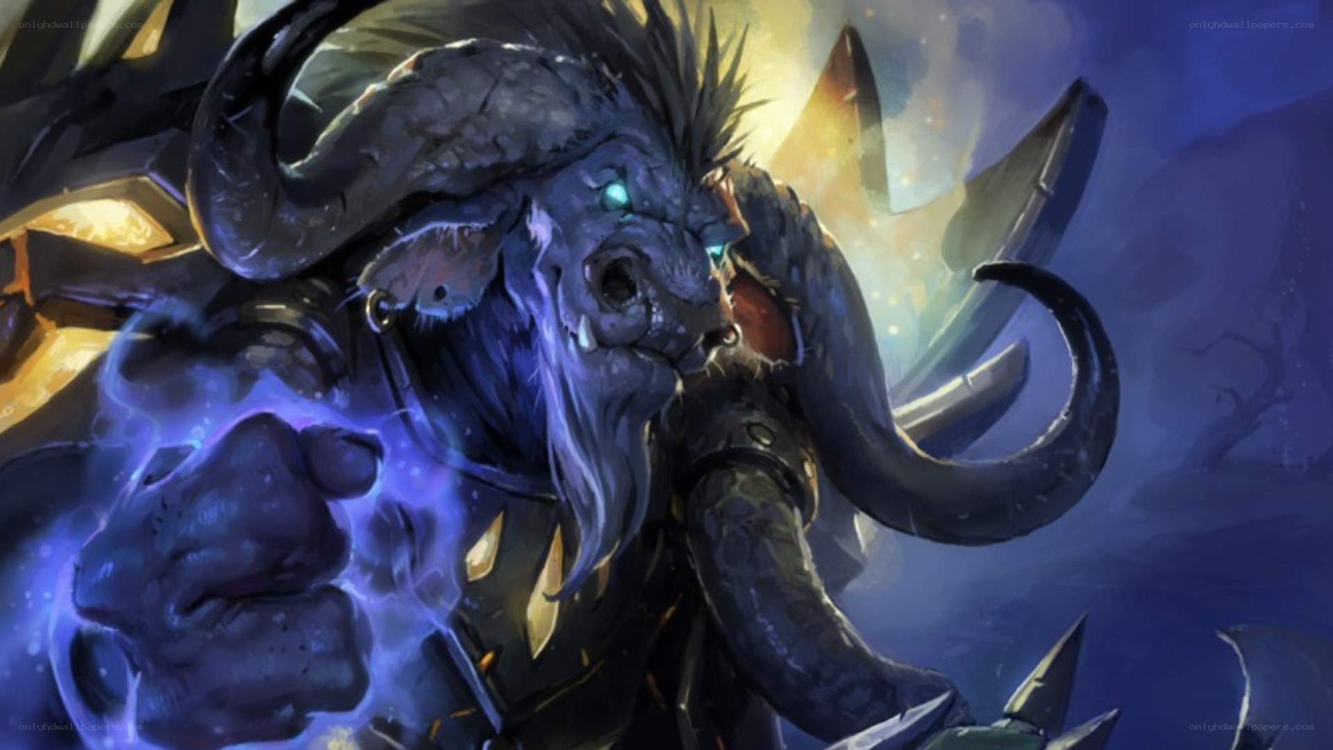 Bull-like creature with glowing eyes