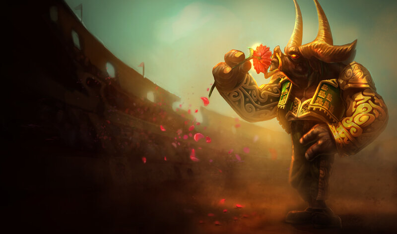 Bull-like warrior with flower