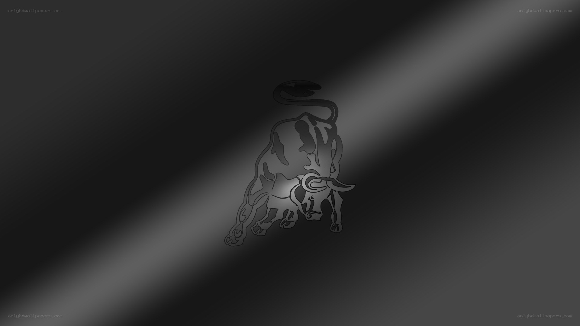 Bull logo on dark background