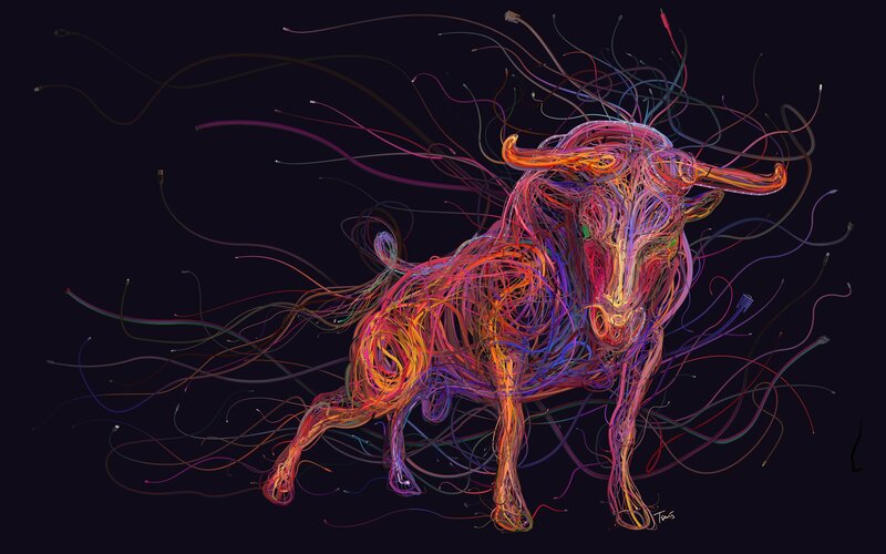 Bull Made of Wires