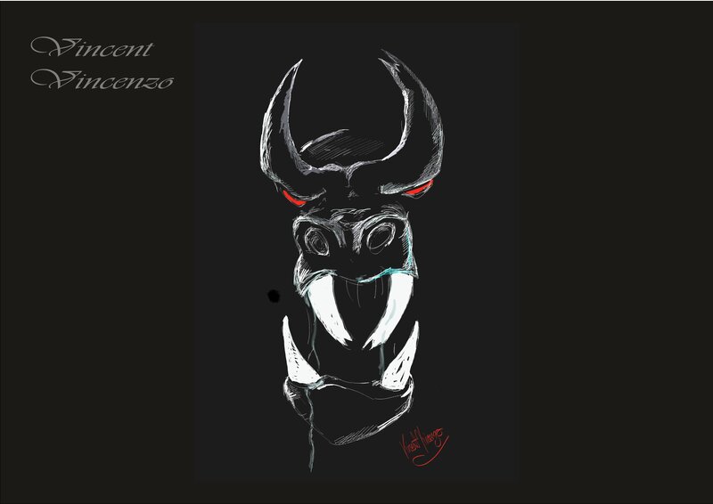Bull Mask Illustration