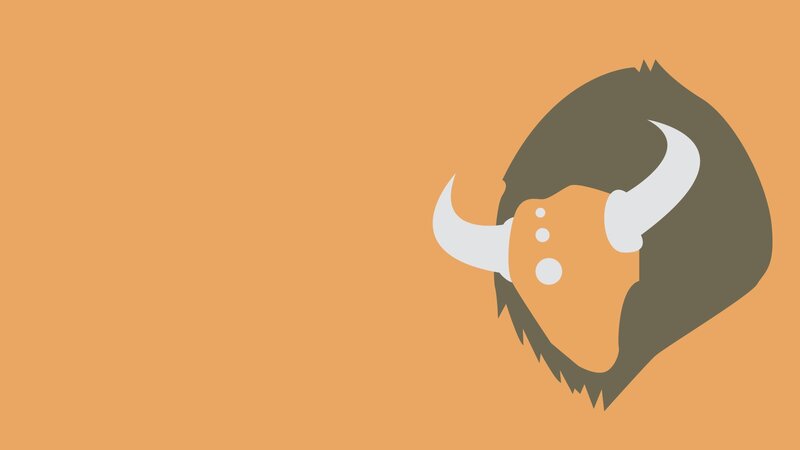 Bull Skull with Horns — Orange