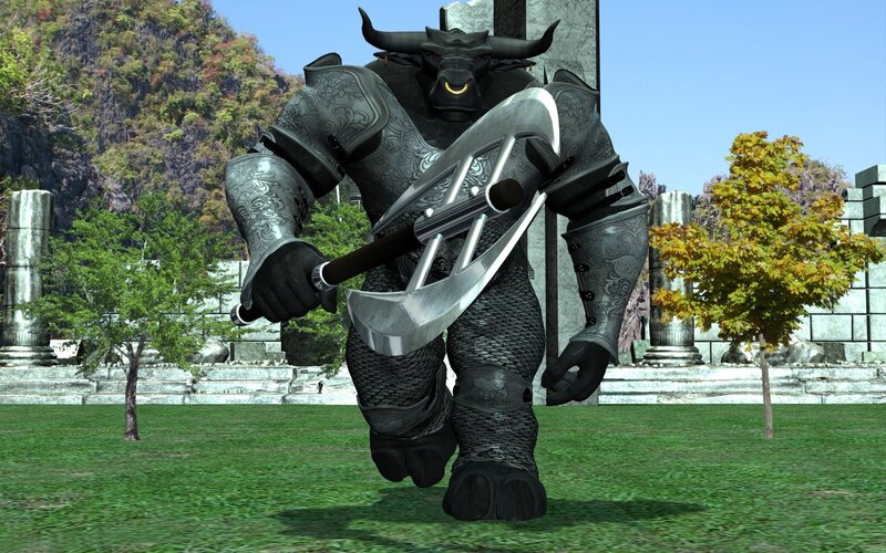 bull warrior with axe